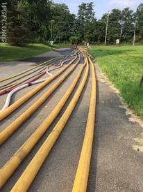 Three miles of various size and purpose hoses were tested as part of annual hose testing held by the West Grove Fire Company.