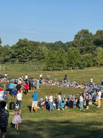 Students and staff at the AG Charter School ELC in Kemblesville honor first responders including the WGFC on Friday morning.