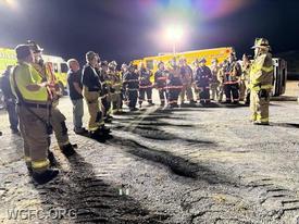 Avondale and West Grove first responders gathered to train together on vehicle rescue recently, here seen in a pre-training discussion on safety and operations.