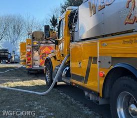 Tanker 22 and Engine 22-1 on scene at a vehicle trailer fire on Valley Road in Penn Township.