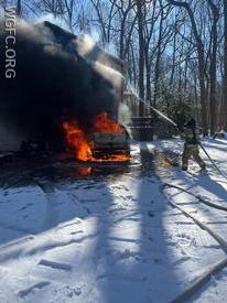 A car fire dispatch turned into a house fire in Penn Township, with quick work by WGFC crews to limit fire spread.