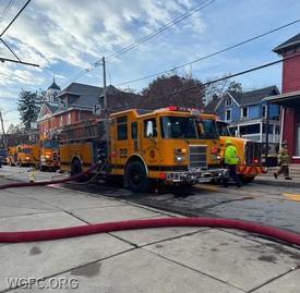 WGFC handles a house fire on Evergreen Street in West Grove, one of two simultaneous emergencies handled on a Monday afternoon.