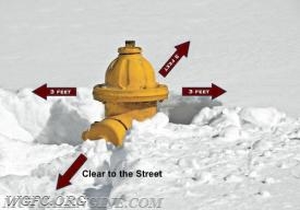 Clear fire hydrants from snow, and help the WGFC during the snowstorm. 